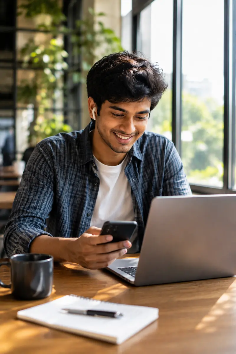 A BlueTick student learning with AI tools