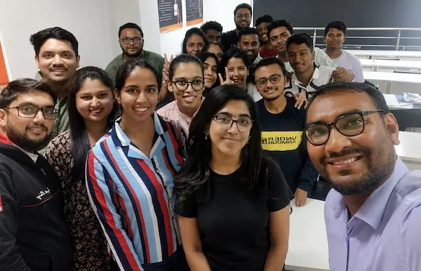 AI students with their trainer at BlueTick AI Academy, Indiranagar